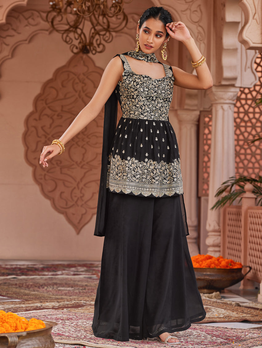 Peplum Suit With Sharara - Buy Peplum Suit With Sharara online in India