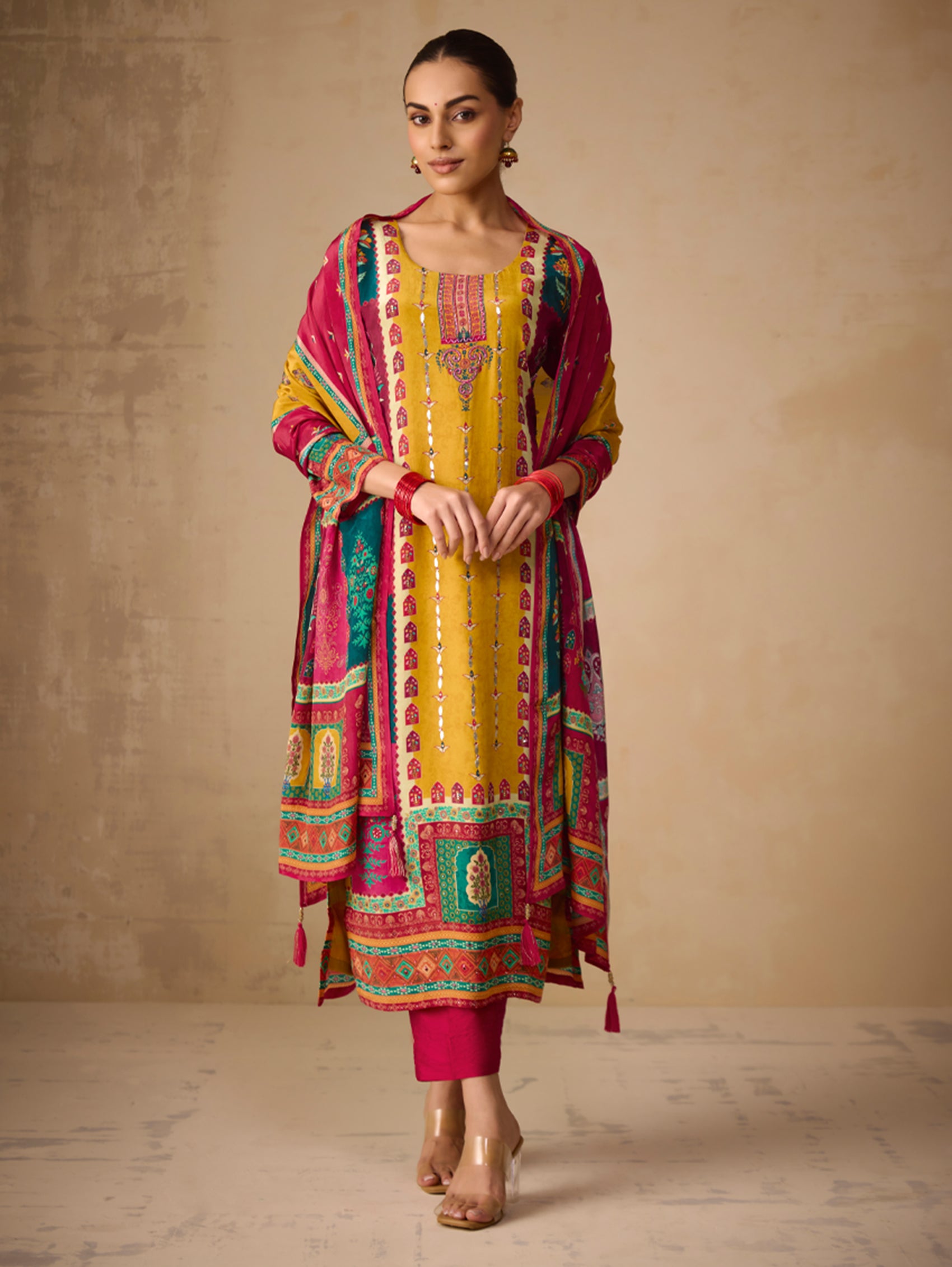 Shop Digitally Printed Pure Natural Crepe Suit Set 4377 Online
