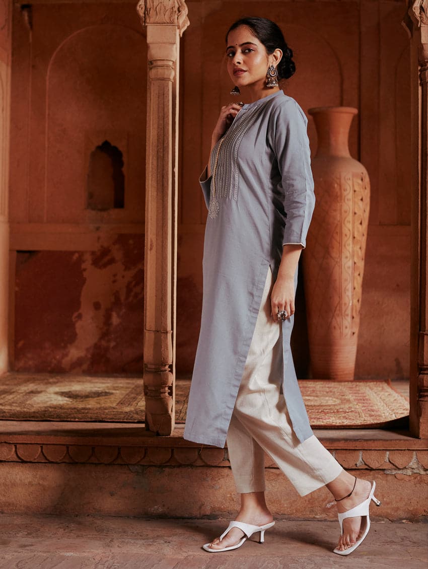 Buy online Off-white Kurta Pant Set With Dupatta from ethnic wear for Women  by Juniper for ₹809 at 77% off | 2024 Limeroad.com