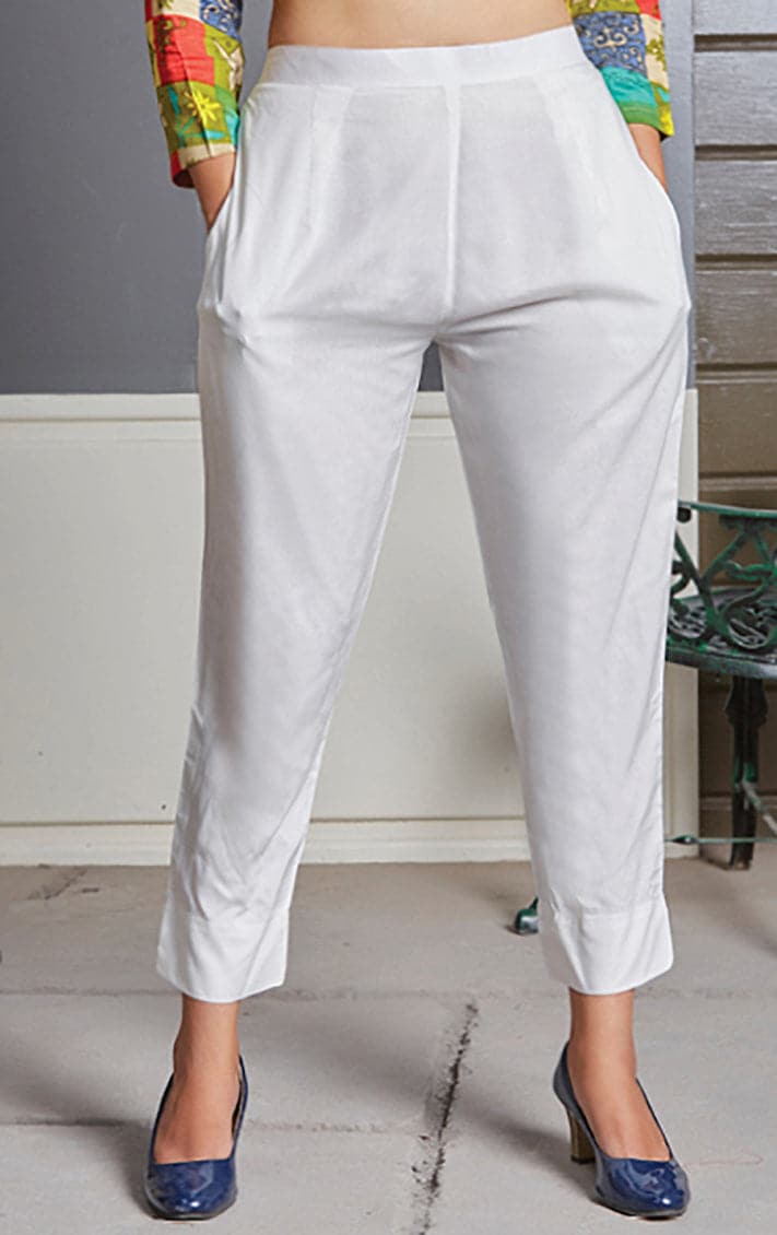 Buy Van Heusen Women White Regular fit Regular trousers Online at Low  Prices in India  Paytmmallcom